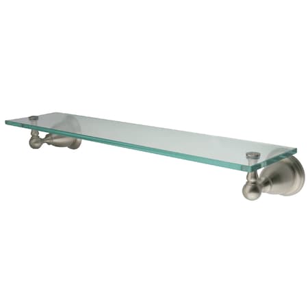 Kingston Brass Heritage Cosmetic Glass Shelf, Brushed Nickel BA1759SN